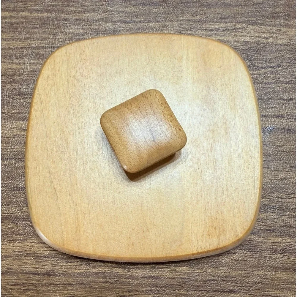 Longaberger Woodcrafts Square Wood Basket Lid Replacement Light Brown 5.5